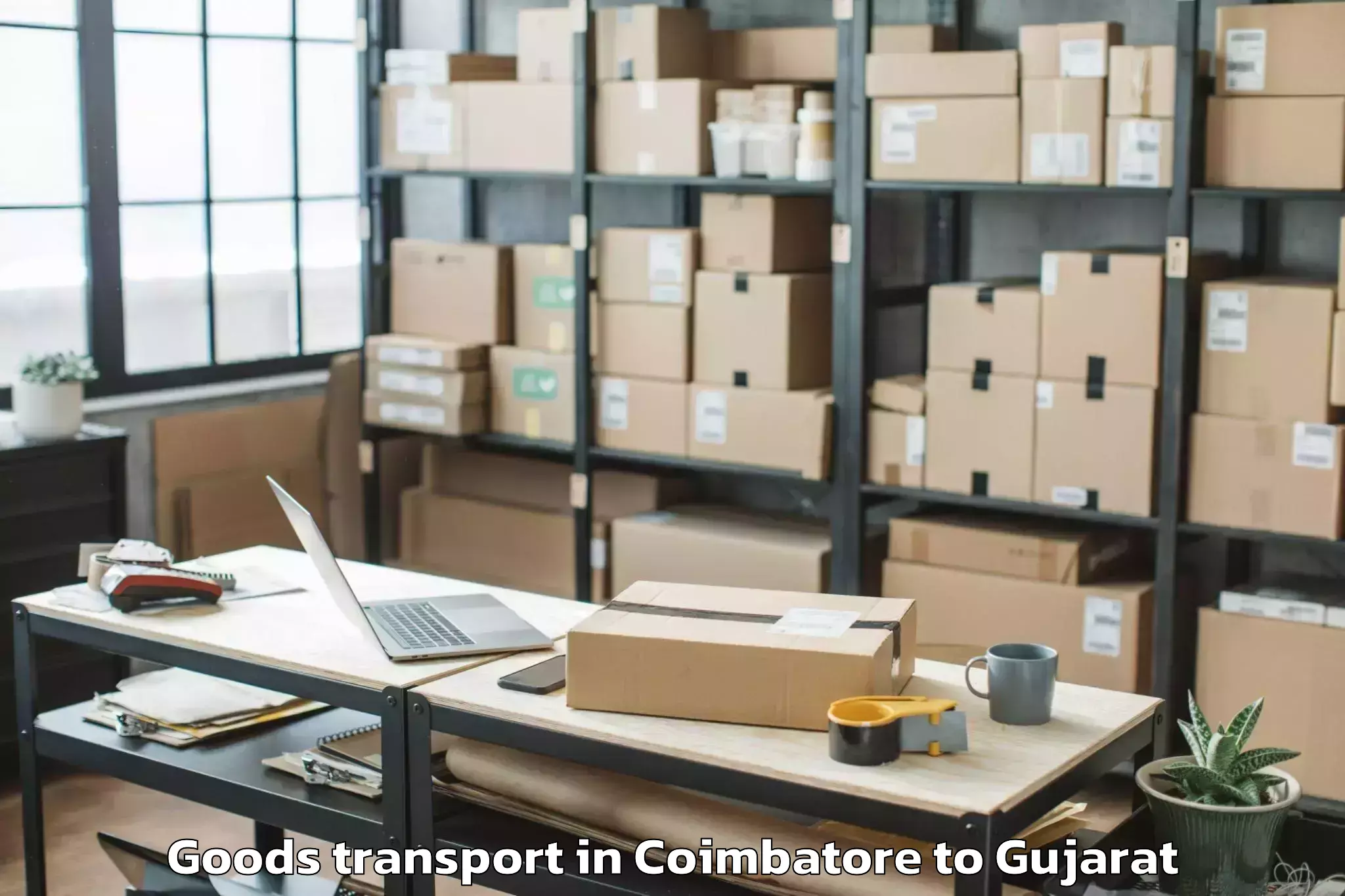 Affordable Coimbatore to Thasra Goods Transport